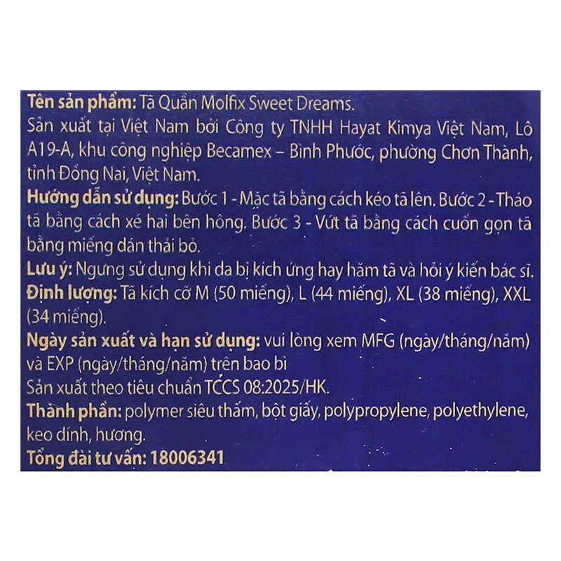 Tã quần Molfix Sweet Dreams size M 46 + 4 miếng (6 - 11 kg) 37