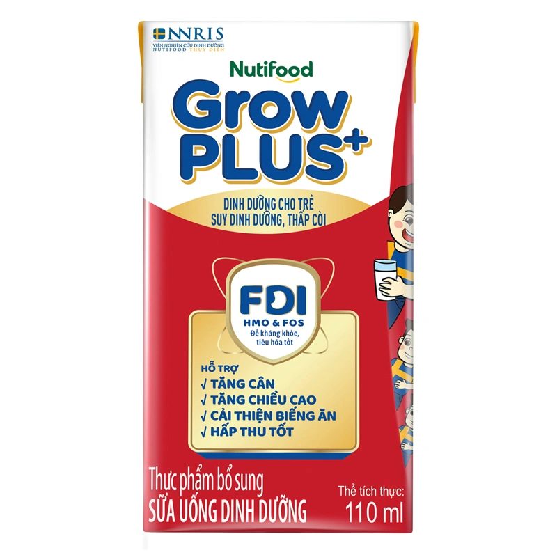Thùng 48 hộp sữa pha sẵn Nutifood GrowPLUS+ đỏ hương vani 110 ml cho trẻ suy dinh dưỡng, thấp còi (từ 1 tuổi) - Giao bao bì ngẫu nhiên 7