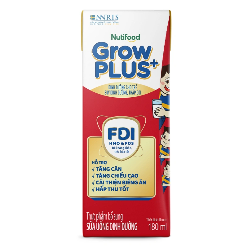Lốc 4 hộp sữa pha sẵn Nutifood GrowPLUS+ đỏ hương vani 180 ml cho trẻ suy dinh dưỡng, thấp còi (từ 1 tuổi) - Giao bao bì ngẫu nhiên 15