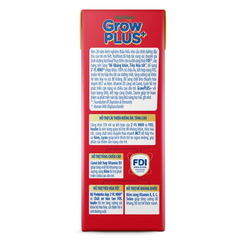 Lốc 4 hộp sữa pha sẵn Nutifood GrowPLUS+ đỏ hương vani 180 ml cho trẻ suy dinh dưỡng, thấp còi (từ 1 tuổi) - Giao bao bì ngẫu nhiên 16