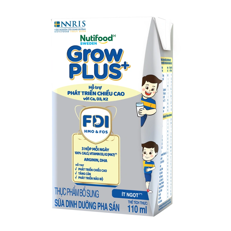 Lốc 4 hộp sữa pha sẵn Nutifood GrowPLUS+ bạc hương vani 110 ml (từ 1 tuổi) 3