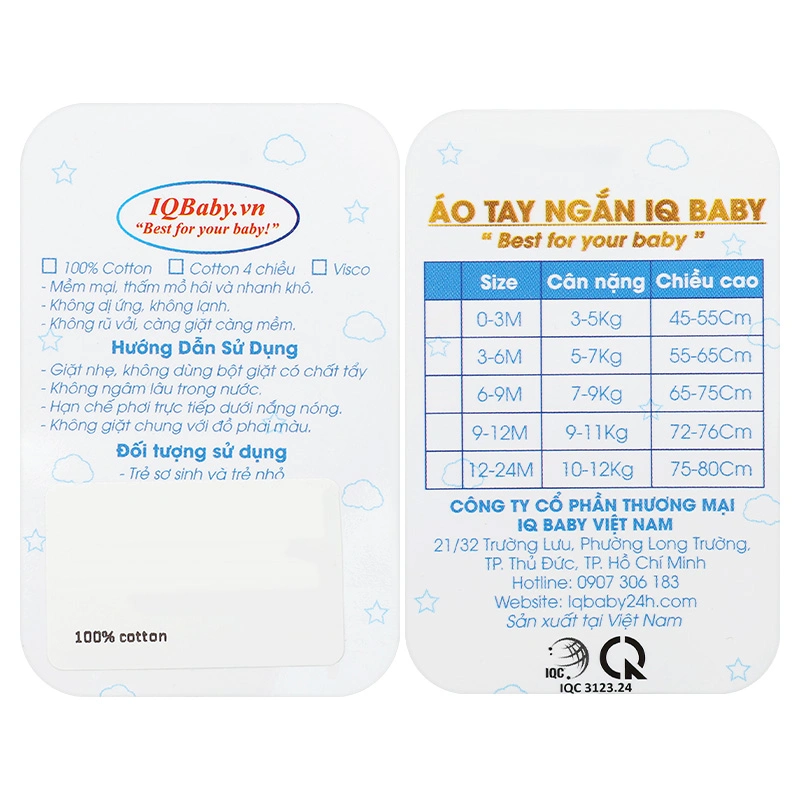 Áo tay ngắn IQ Baby viền hồng 21