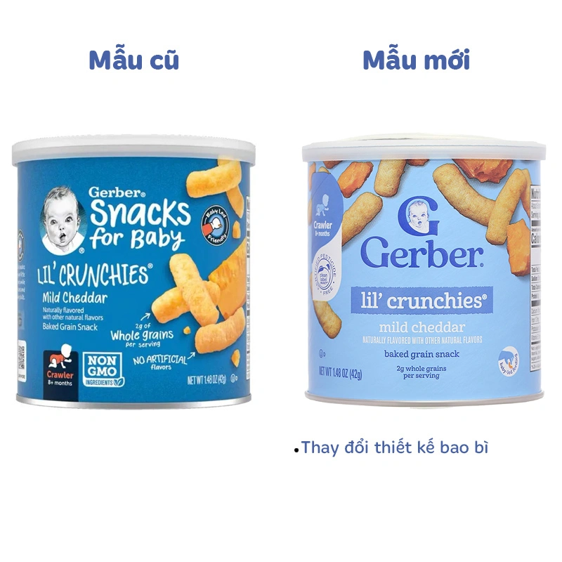 Bánh ăn dặm Gerber Lil' Crunchies vị phô mai lon 42g (từ 8 tháng) - Giao bao bì ngẫu nhiên 2
