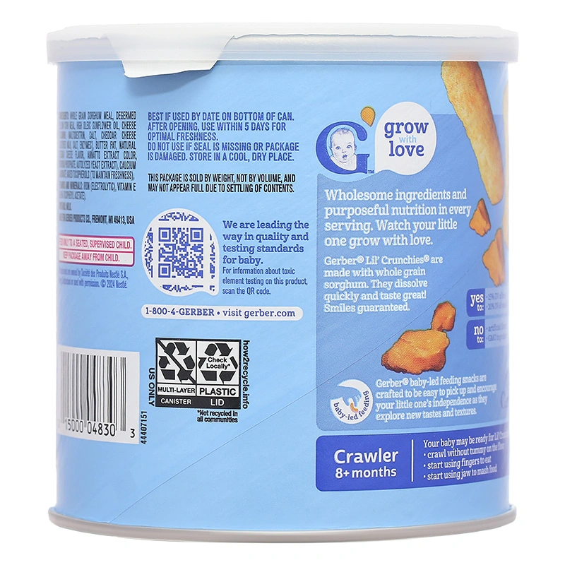 Bánh ăn dặm Gerber Lil' Crunchies vị phô mai lon 42g (từ 8 tháng) - Giao bao bì ngẫu nhiên 3