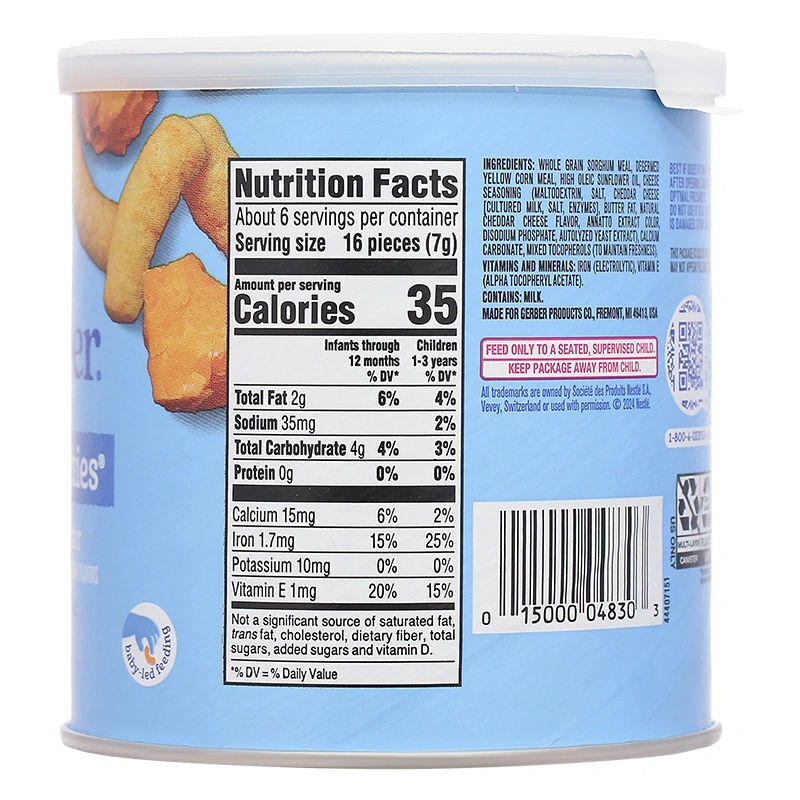 Bánh ăn dặm Gerber Lil' Crunchies vị phô mai lon 42g (từ 8 tháng) - Giao bao bì ngẫu nhiên 4