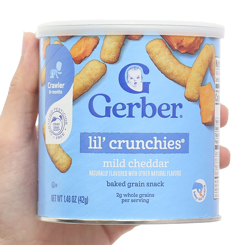 Bánh ăn dặm Gerber Lil' Crunchies vị phô mai lon 42g (từ 8 tháng) - Giao bao bì ngẫu nhiên 6