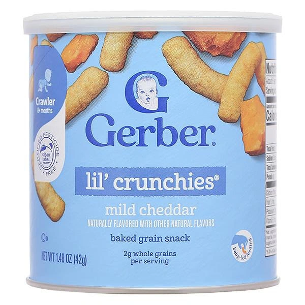 Bánh ăn dặm Gerber Lil' Crunchies vị phô mai lon 42g (từ 8 tháng) - Giao bao bì ngẫu nhiên 1