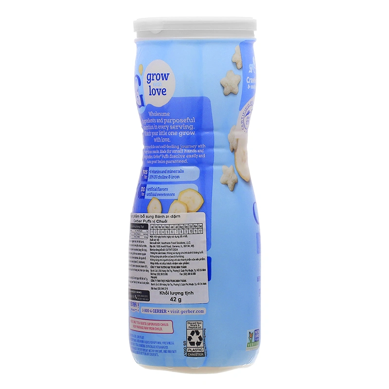 Bánh ăn dặm Gerber Puffs vị việt quất lon 42g (từ 8 tháng) - Giao bao bì ngẫu nhiên 10