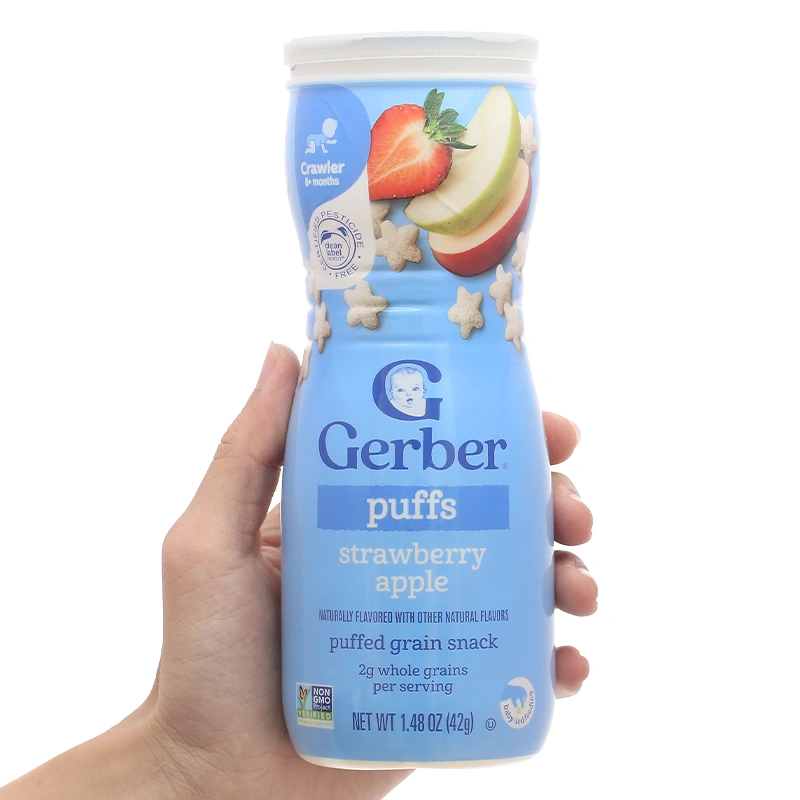 Bánh ăn dặm Gerber Puffs vị việt quất lon 42g (từ 8 tháng) - Giao bao bì ngẫu nhiên 20