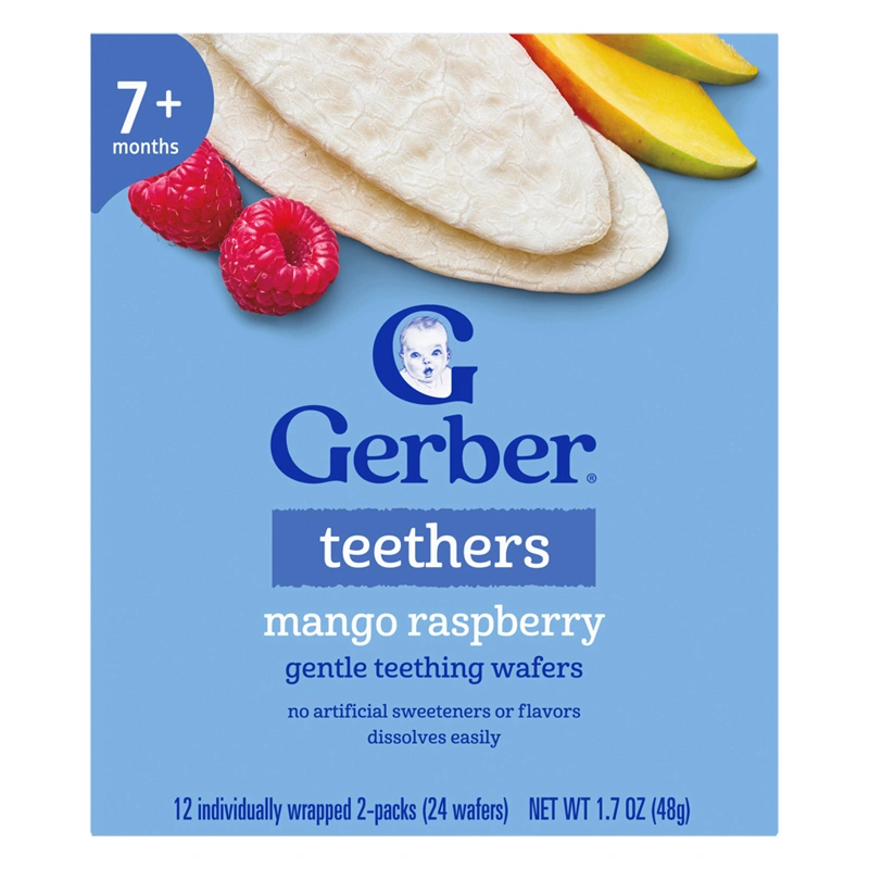 Bánh gạo ăn dặm Gerber Teethers vị xoài, mâm xôi hộp 48g (từ 7 tháng) - Giao bao bì ngẫu nhiên 4