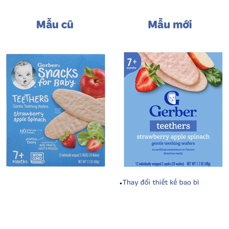 Bánh gạo ăn dặm Gerber Teethers vị xoài, mâm xôi hộp 48g (từ 7 tháng) - Giao bao bì ngẫu nhiên 11