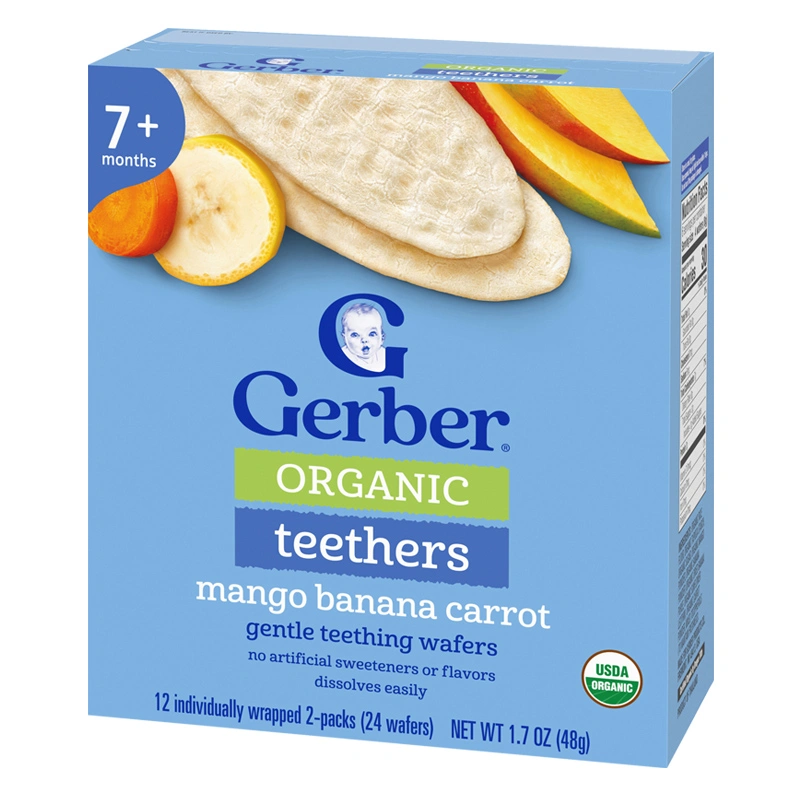 Bánh gạo ăn dặm Gerber Organic Teethers vị xoài, chuối và cà rốt hộp 48g (từ 7 tháng) - Giao bao bì ngẫu nhiên 3