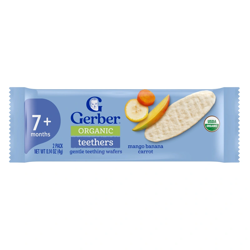 Bánh gạo ăn dặm Gerber Organic Teethers vị xoài, chuối và cà rốt hộp 48g (từ 7 tháng) - Giao bao bì ngẫu nhiên 8