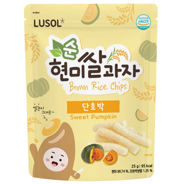 Bánh gạo lứt ăn dặm Lusol Step 1 vị bí đỏ gói 25g (từ 6 tháng) - Giao bao bì ngẫu nhiên 1