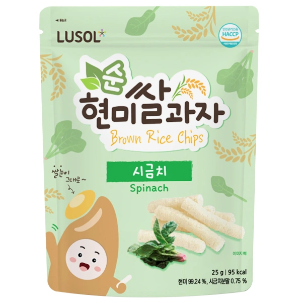 Bánh gạo lứt ăn dặm Lusol Step 1 vị rau chân vịt gói 25g (từ 6 tháng) - Giao bao bì ngẫu nhiên 1