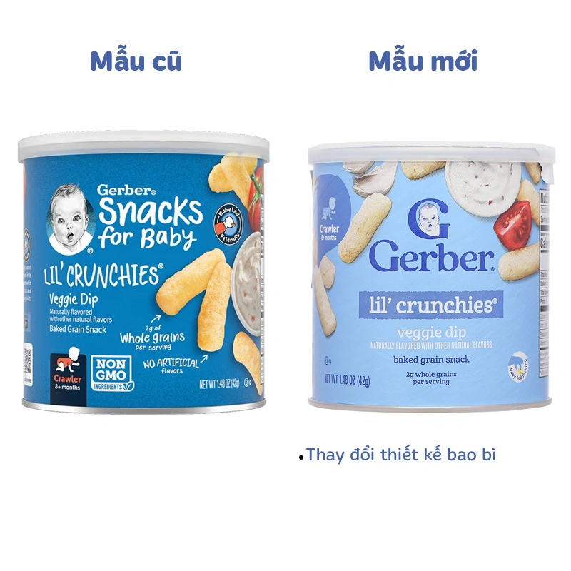 Bánh ăn dặm Gerber Lil' Crunchies vị phô mai lon 42g (từ 8 tháng) - Giao bao bì ngẫu nhiên 9