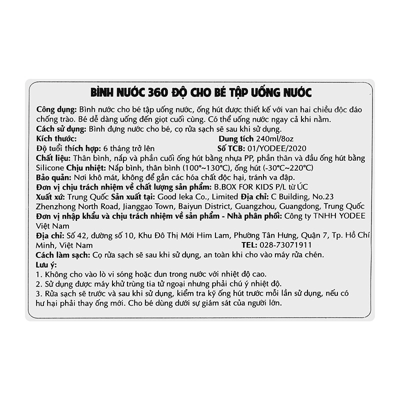 Bình tập uống 360 độ phiên bản Disney B.Box DIS_SC_MK 240 ml - Mickey (từ 6 tháng) 20