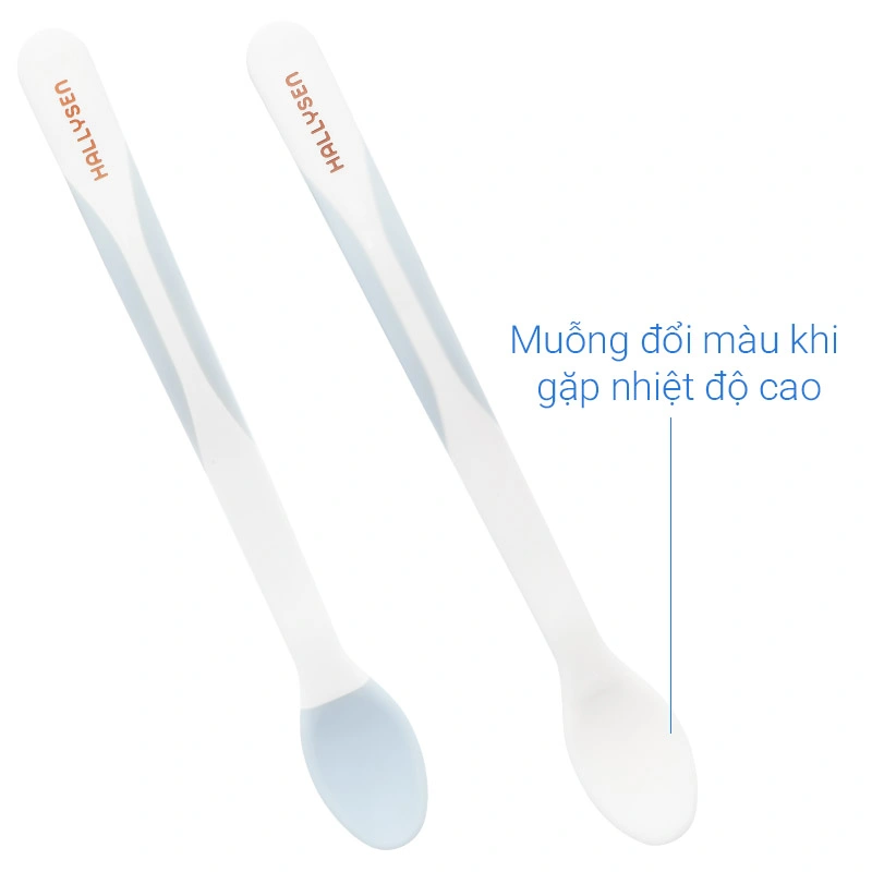 Bộ 2 muỗng đầu mềm cảm biến nhiệt Hallysen - Màu xanh dương 10