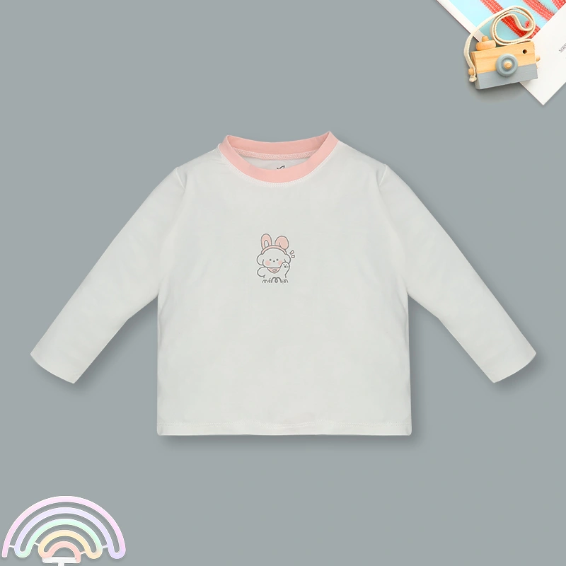 Bộ tay dài bé gái La Pomme cozy night màu hồng - trắng 2