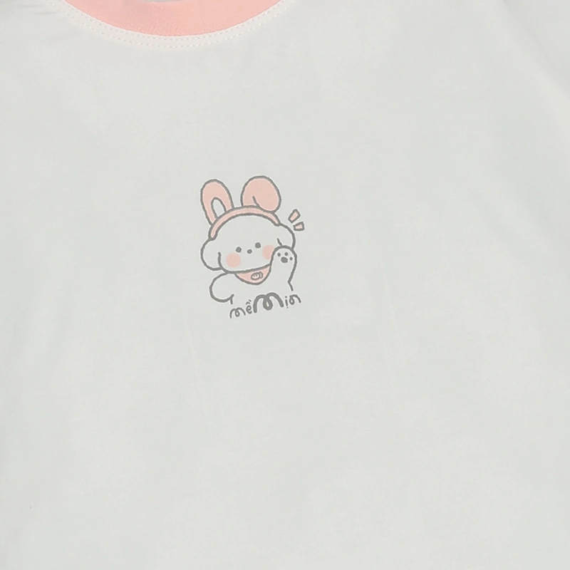 Bộ tay dài bé gái La Pomme cozy night màu hồng - trắng 6