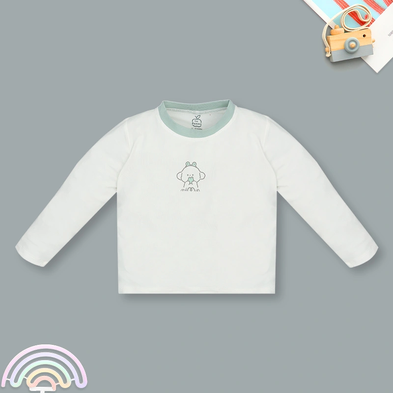 Bộ tay dài bé trai La Pomme in thú màu xanh - trắng 4