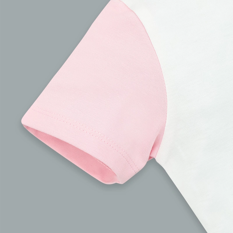 Bộ tay ngắn bé gái La Pomme in chú vịt màu hồng - trắng 8