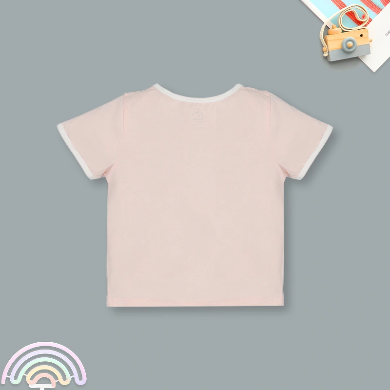 Bộ tay ngắn bé gái La Pomme họa tiết sinh động màu hồng - trắng 5