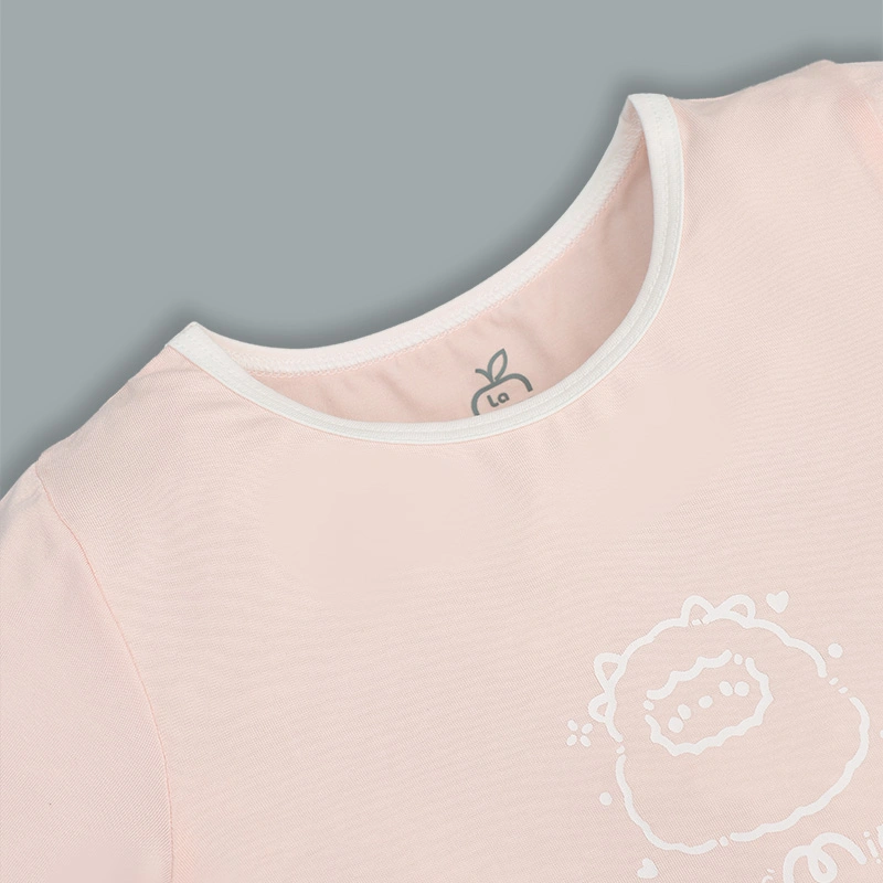 Bộ tay ngắn bé gái La Pomme họa tiết sinh động màu hồng - trắng 6