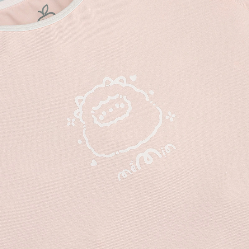 Bộ tay ngắn bé gái La Pomme họa tiết sinh động màu hồng - trắng 8