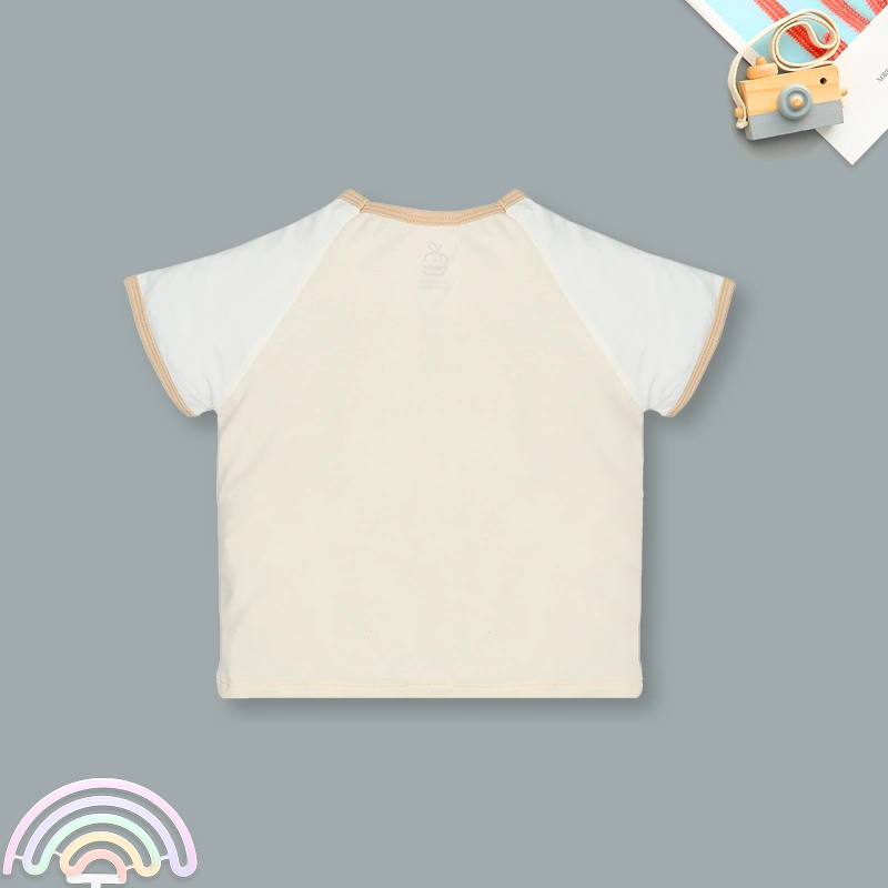 Bộ tay ngắn bé gái La Pomme êm dịu màu be 3