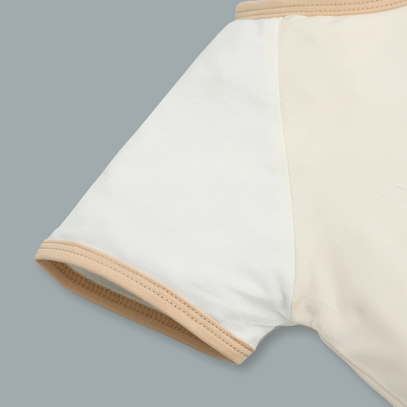 Bộ tay ngắn bé gái La Pomme êm dịu màu be 5