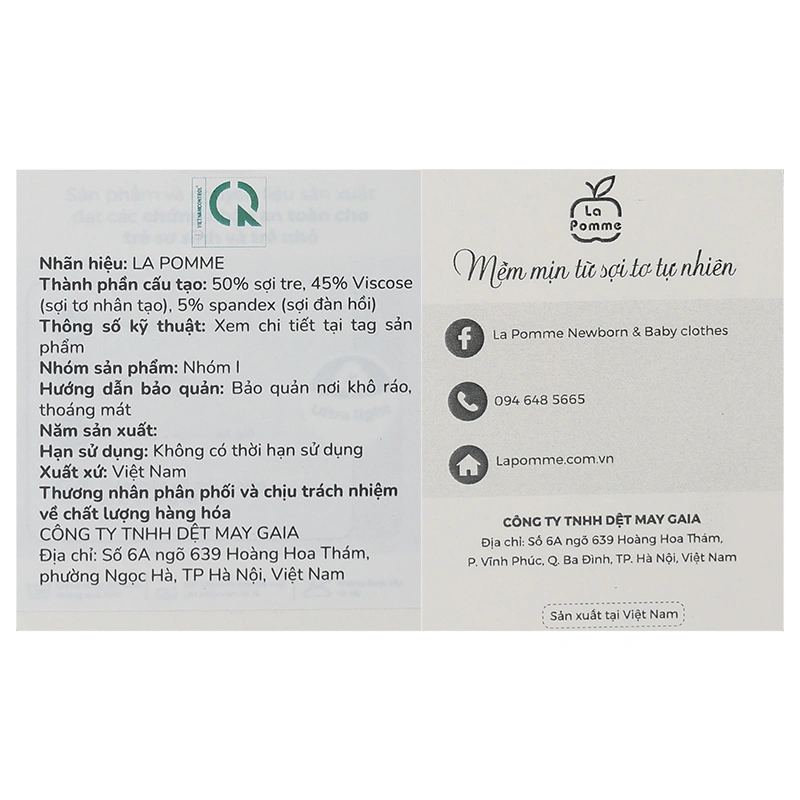 Bộ tay ngắn bé gái La Pomme êm dịu màu be 23