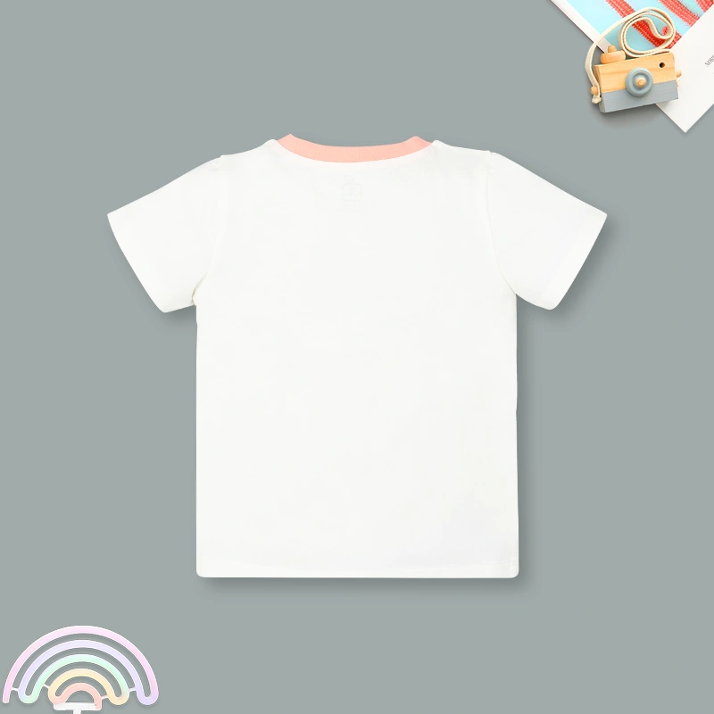 Bộ tay ngắn bé gái La Pomme in hoa màu trắng 6