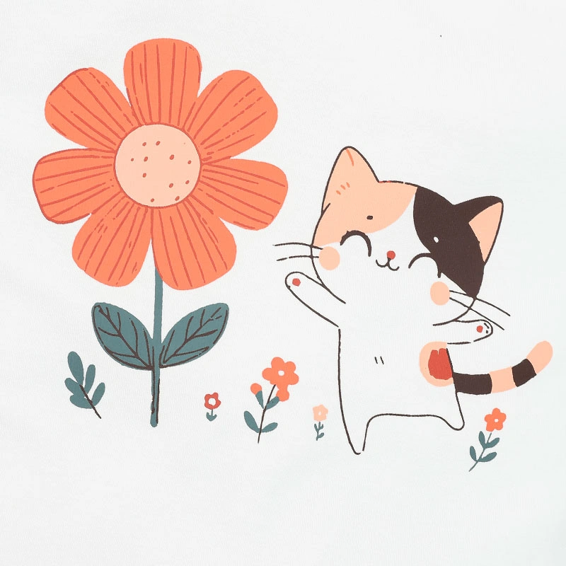 Bộ tay ngắn bé gái La Pomme in hoa màu trắng 9