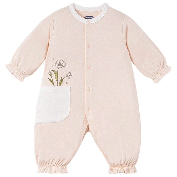 Bodysuit tay dài bé gái petit Ualarogo UR2235 màu trắng 6