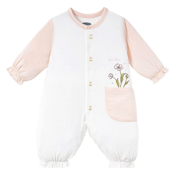 Bodysuit tay dài bé gái petit Ualarogo UR2235 màu trắng 10