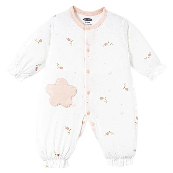 Bodysuit tay dài bé gái petit Ualarogo UR2235 màu trắng 1