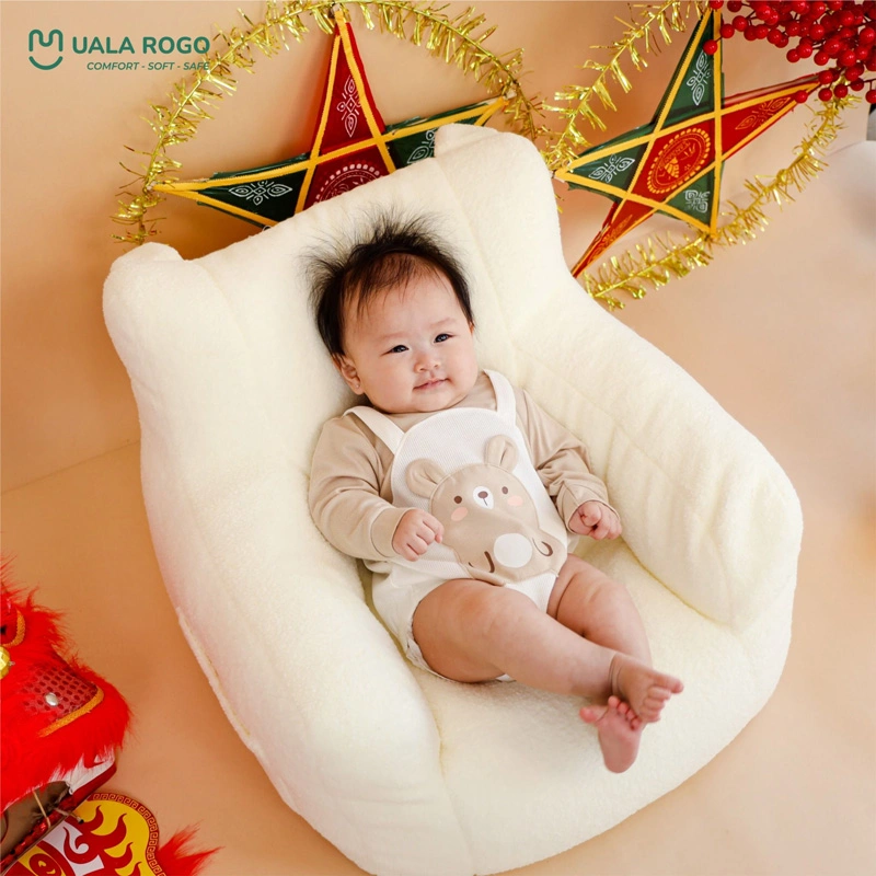 Bodysuit tay dài cho bé cotton Ualarogo UR258 màu nâu 2