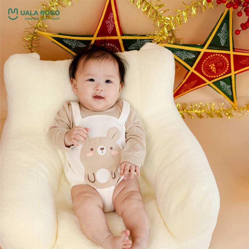Bodysuit tay dài cho bé cotton Ualarogo UR258 màu nâu 4