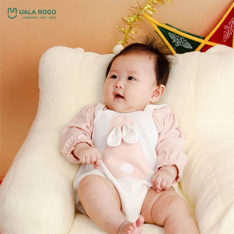 Bodysuit tay dài cho bé cotton Ualarogo UR258 màu nâu 11