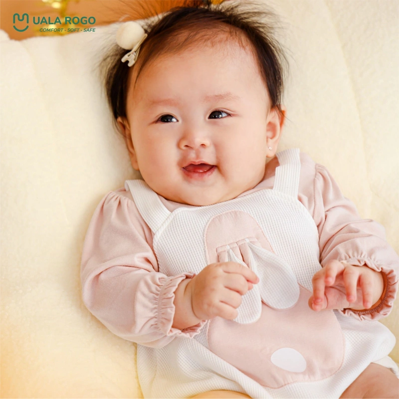 Bodysuit tay dài cho bé cotton Ualarogo UR258 màu nâu 12