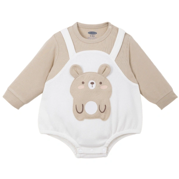 Bodysuit tay dài cho bé cotton Ualarogo UR258 màu nâu 1
