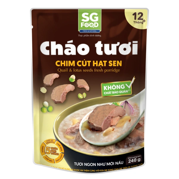 Cháo tươi SG Food Baby vị chim cút hạt sen