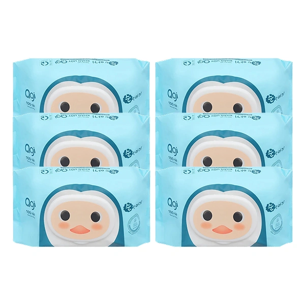 Combo 6 khăn ướt Agi không mùi - Chim cánh cụt