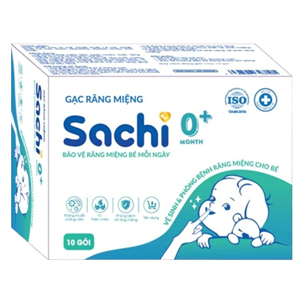 GẠC RĂNG MIỆNG SACHI 0+ HỘP 10 GÓI - KM SACHI