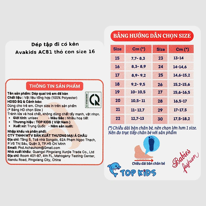 Giày tập đi cho bé Á Châu Avakids AC81 màu hồng 22