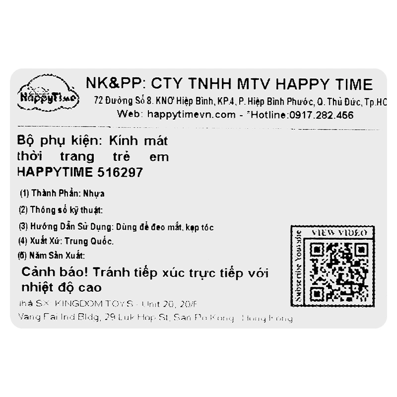 Mắt kính kèm cột tóc, kẹp tóc hồng bé gái HappyTime 516297 14