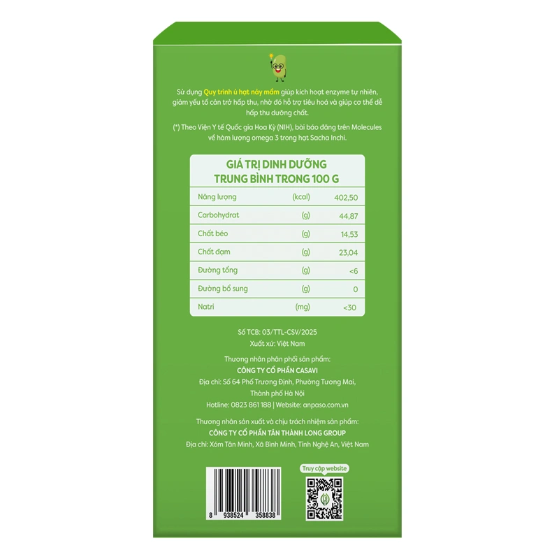 Ngũ cốc hạt Anpaso bổ sung dưỡng chất cho mẹ bầu, 500g dạng bột 4