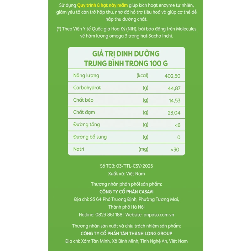 Ngũ cốc hạt Anpaso bổ sung dưỡng chất cho mẹ bầu, 500g dạng bột 10