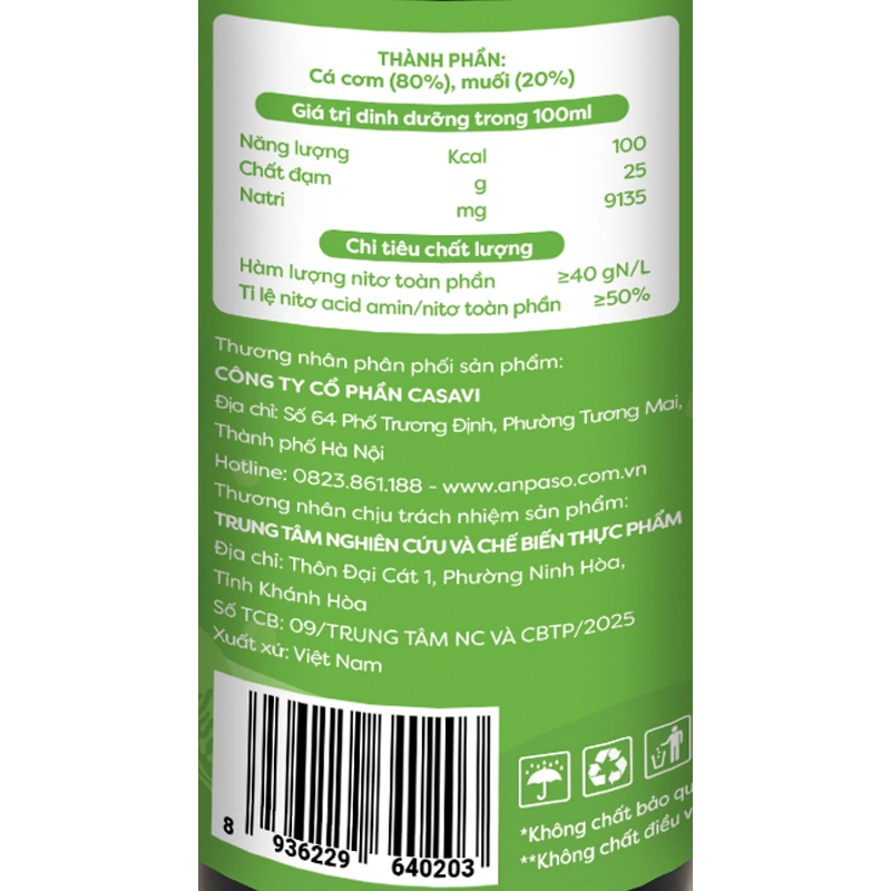 Nước mắm cá cơm Anpaso cho bé chai 120 ml (từ 1 tuổi) 5